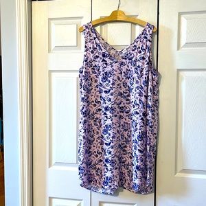 Gap Lavender Floral V-Neck Dress, size XL